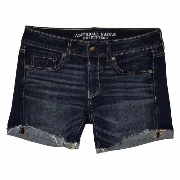 American Eagle Outfitters Pants - American Eagle Distressed Frayed Stretch Shorts 2